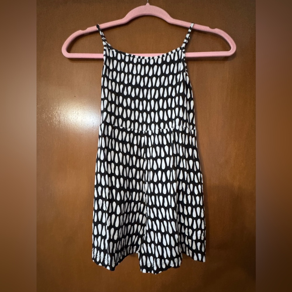 Ava Sky Black and White Kids Romper